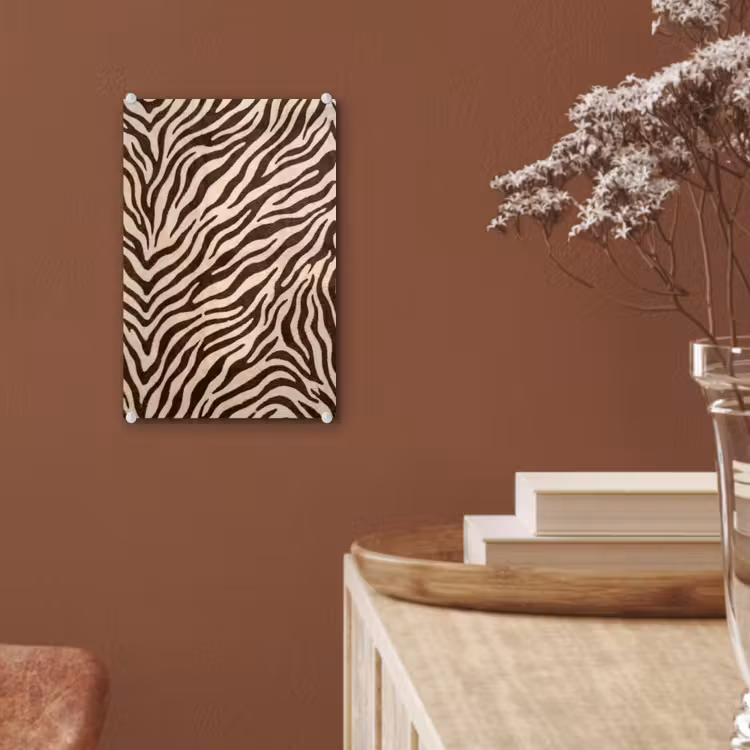 Glas schilderij - Zebra - Strepen - Bruin — 6