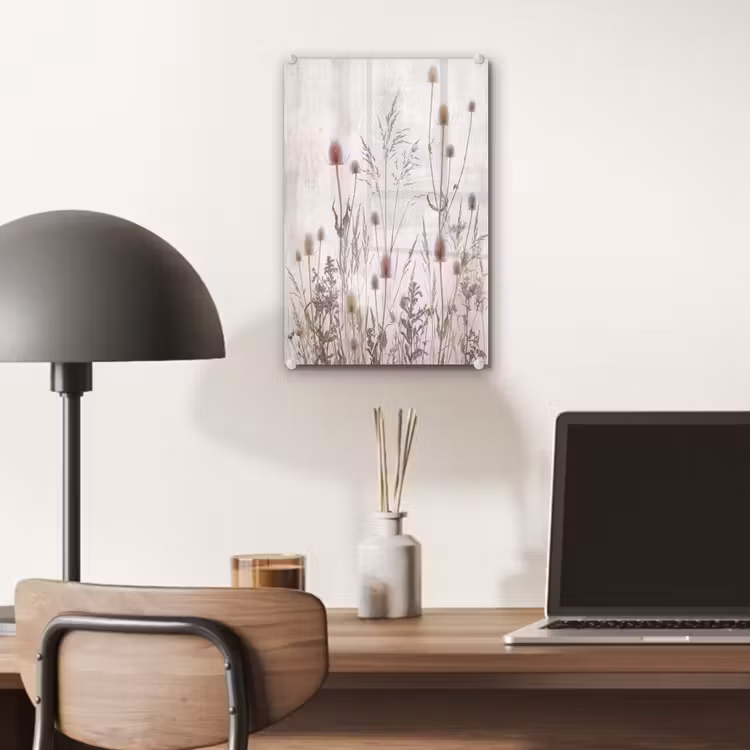 Glas schilderij - Weidebloemen - Design - Sepia — 7