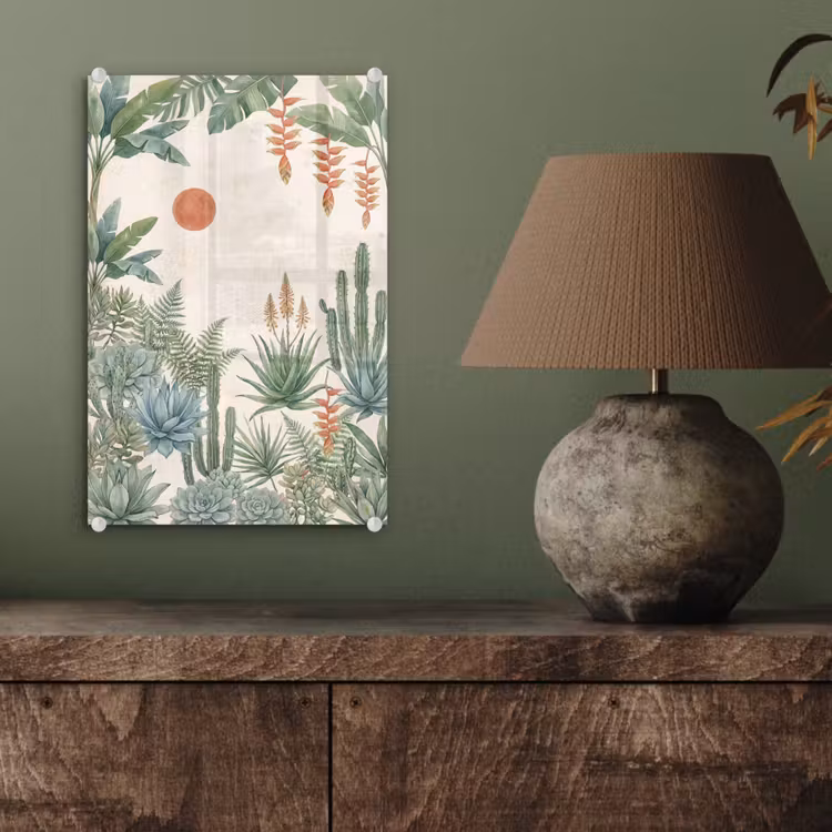 Glas schilderij - Woestijn - Planten - Groen — 4