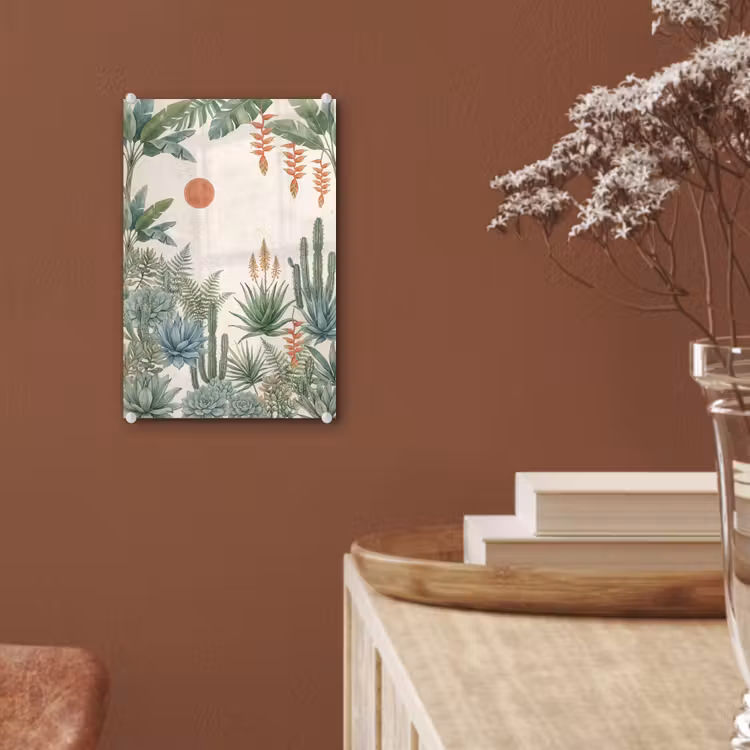 Glas schilderij - Woestijn - Planten - Groen — 6