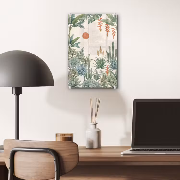 Glas schilderij - Woestijn - Planten - Groen — 7