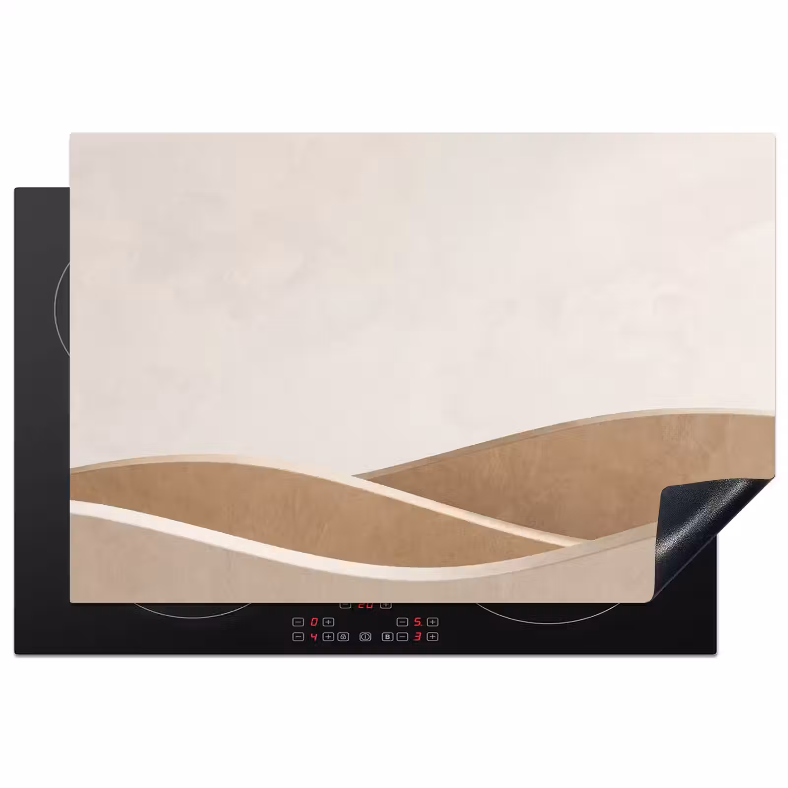 Inductie beschermer - Abstract - Golven - Modern - Beige — 1