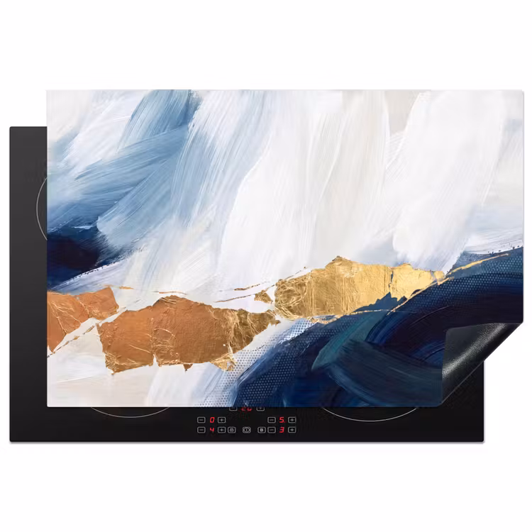 Inductie beschermer - Abstract - Acryl - Blauw - Goud - Elegant — 2