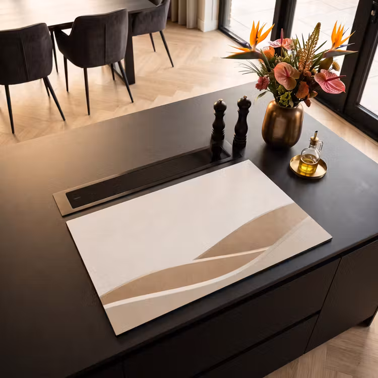 Inductie beschermer - Abstract - Golven - Modern - Beige — 3