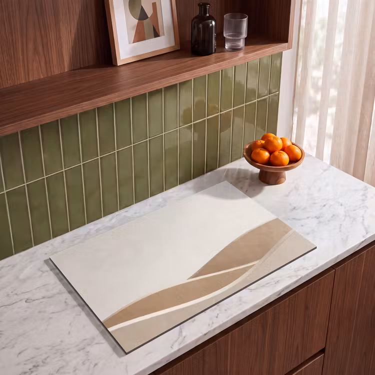Inductie beschermer - Abstract - Golven - Modern - Beige — 4