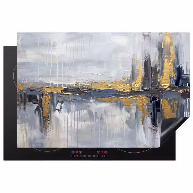 Inductie beschermer - Abstract - Structuur - Goud - Grijs - Modern — 2