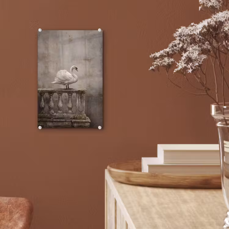 Glas schilderij - Zwaan - Elegant - Dieren - Wit — 6