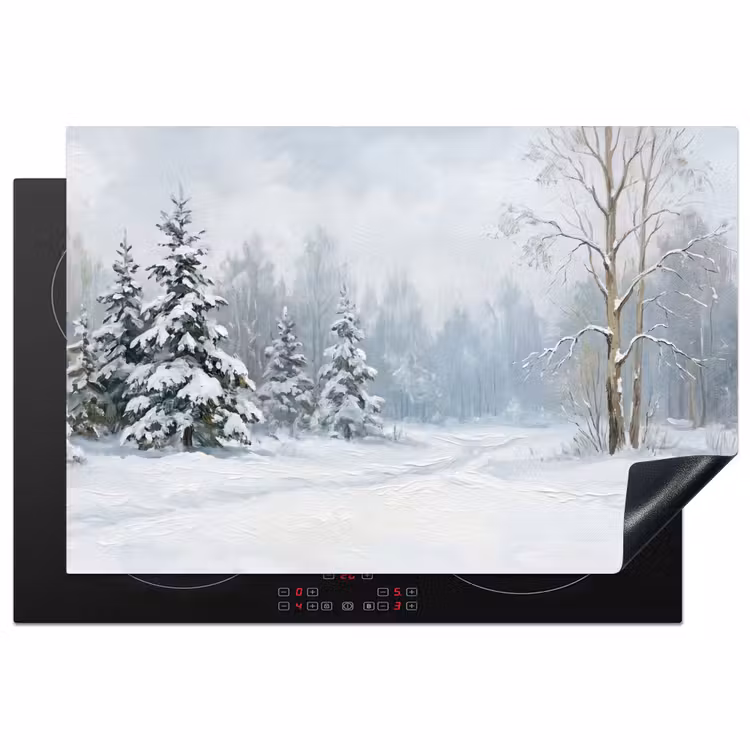 Inductie beschermer - Bospad - Dennen - Sneeuw - Winter - Rustgevend — 2