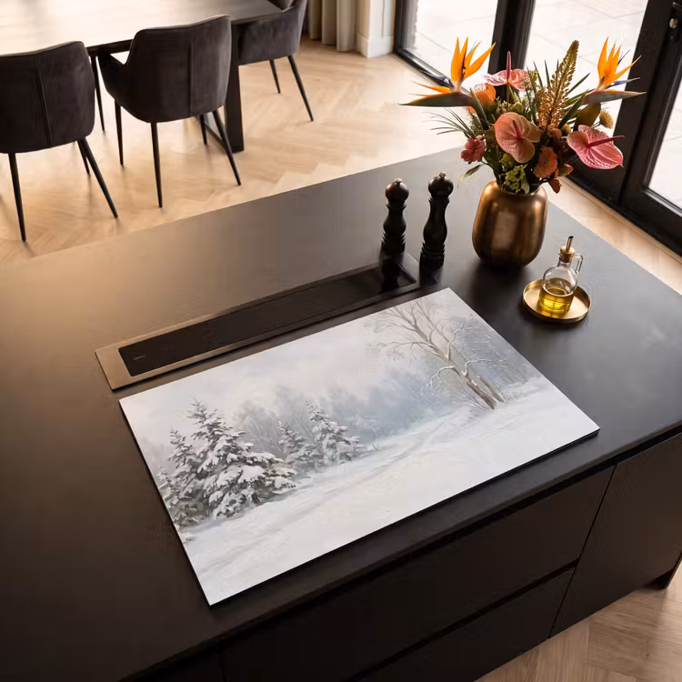 Inductie beschermer - Bospad - Dennen - Sneeuw - Winter - Rustgevend — 3