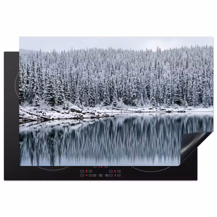 Inductie beschermer - Bos - Reflectie - Meer - Winter - Serene — 2