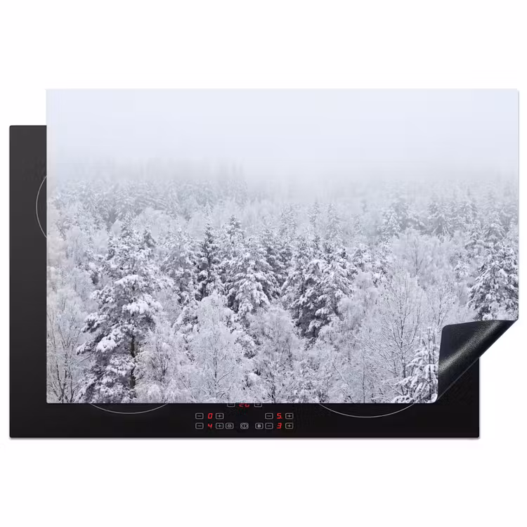 Inductie beschermer - Bos - Sneeuw - Winter - Natuur - Wit — 2
