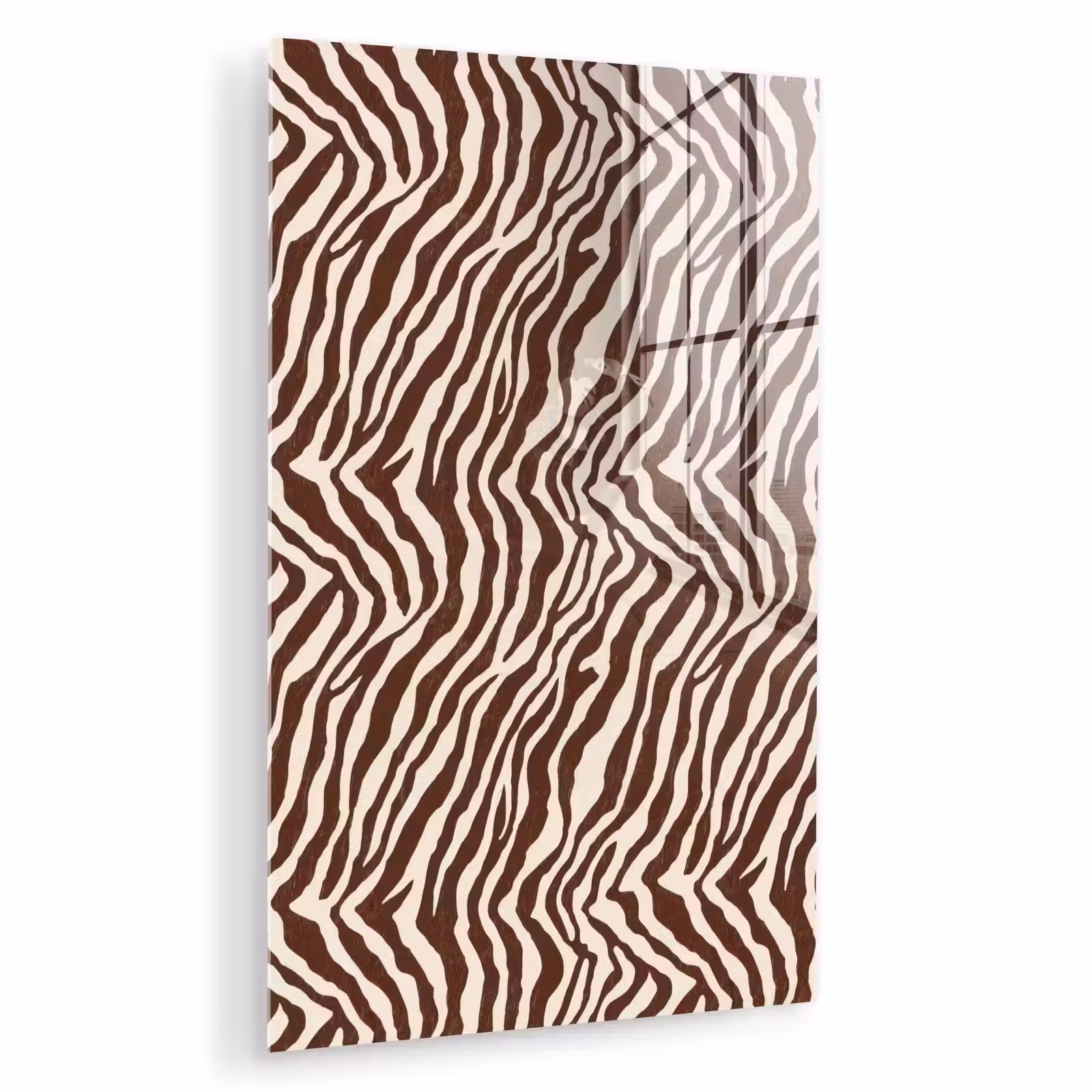 Glas schilderij - Zebra - Patroon - Zwart - Wit — 1