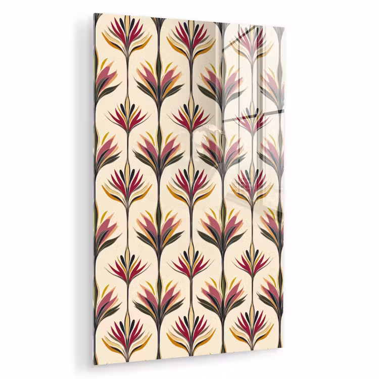 Glas schilderij - Waaier - Motief - Kleurrijk — 1