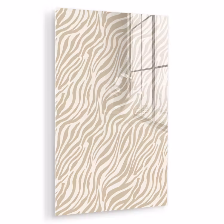 Glas schilderij - Zebra - Patroon - Beige — 1