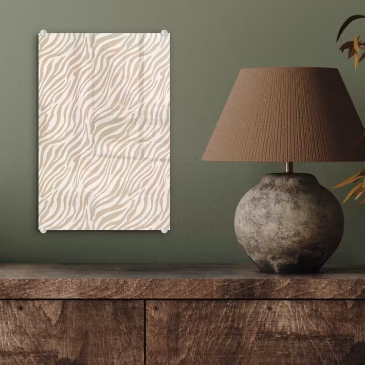 Glas schilderij - Zebra - Patroon - Beige — 4