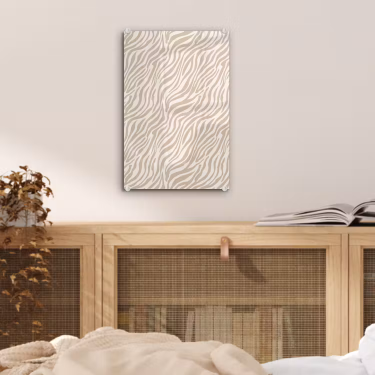 Glas schilderij - Zebra - Patroon - Beige — 5
