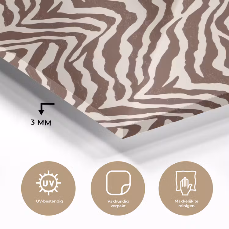 Glas schilderij - Zebra - Patroon - Zwart - Wit — 3