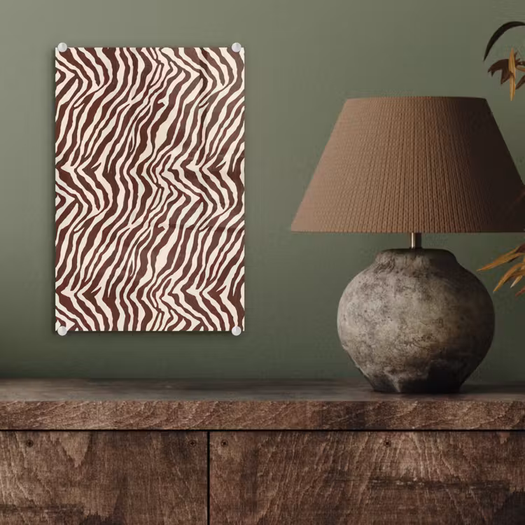 Glas schilderij - Zebra - Patroon - Zwart - Wit — 4
