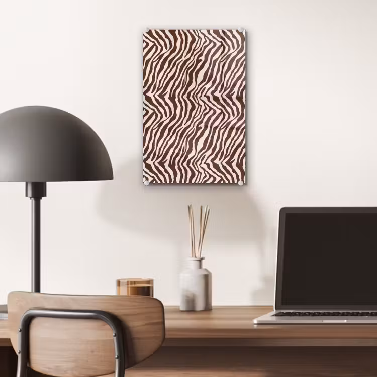 Glas schilderij - Zebra - Patroon - Zwart - Wit — 7
