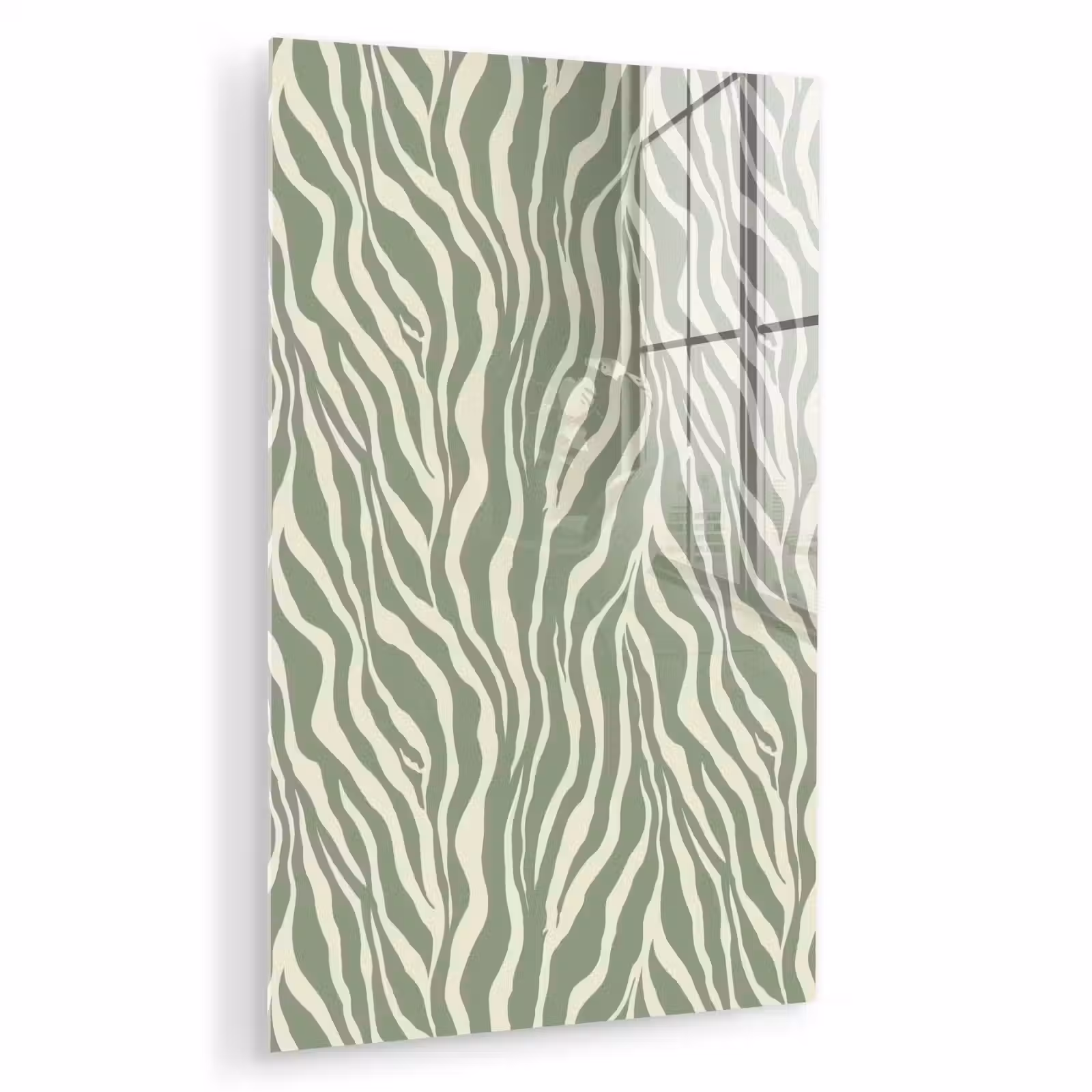 Glas schilderij - Zebra - Motief - Groen — 1