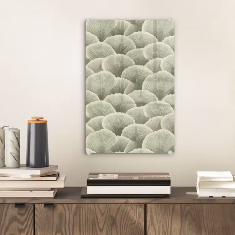 Glas schilderij - Waaier - Blad - Groen — 2