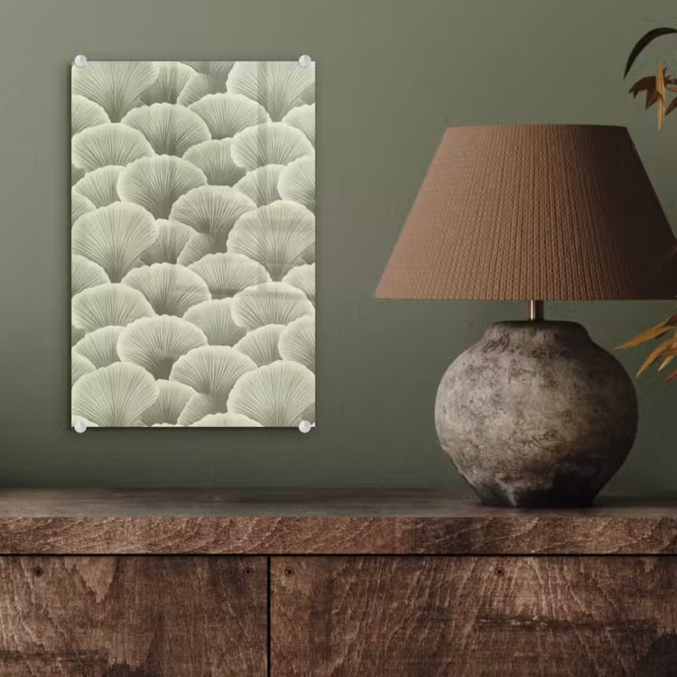 Glas schilderij - Waaier - Blad - Groen — 4