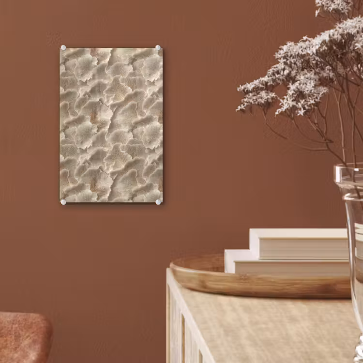 Glas schilderij - Waaierstructuren - Beige - Vezeltextuur — 6