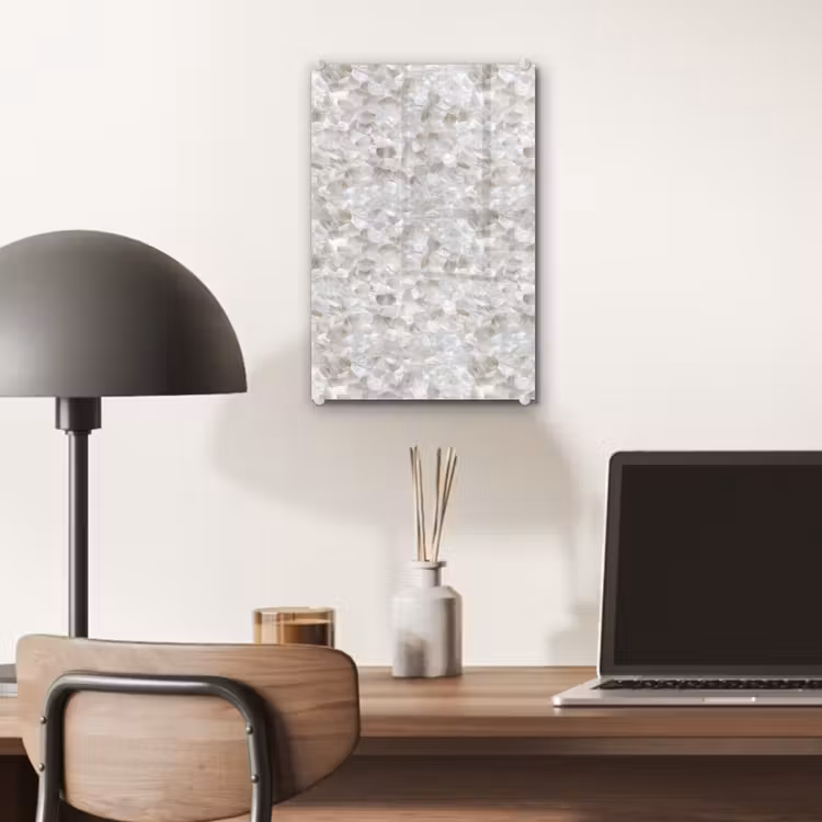 Glas schilderij - Wit - Penseelstreken - Reliëfeffect — 7