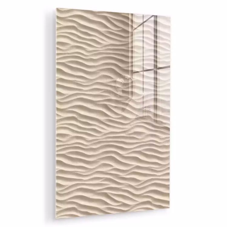 Glas schilderij - Zand - Golven - Beige — 1