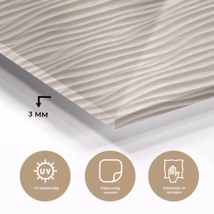 Glas schilderij - Zand - Golven - Beige — 3
