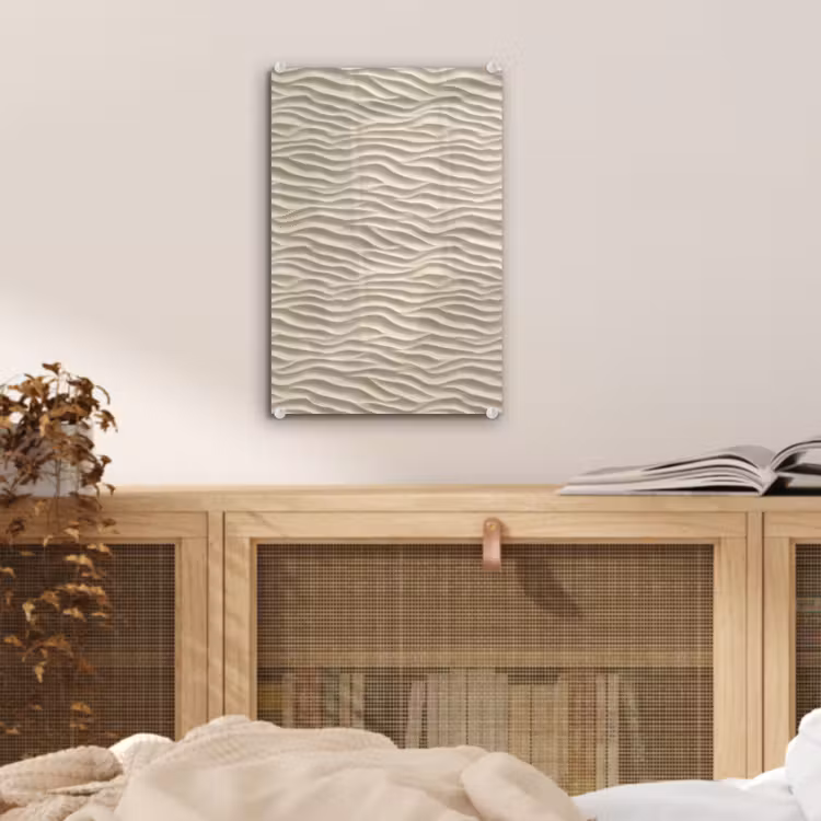 Glas schilderij - Zand - Golven - Beige — 5
