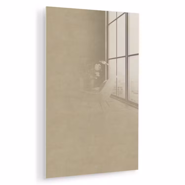 Glas schilderij - Zandkleur - Korrelige structuur - Beton — 1