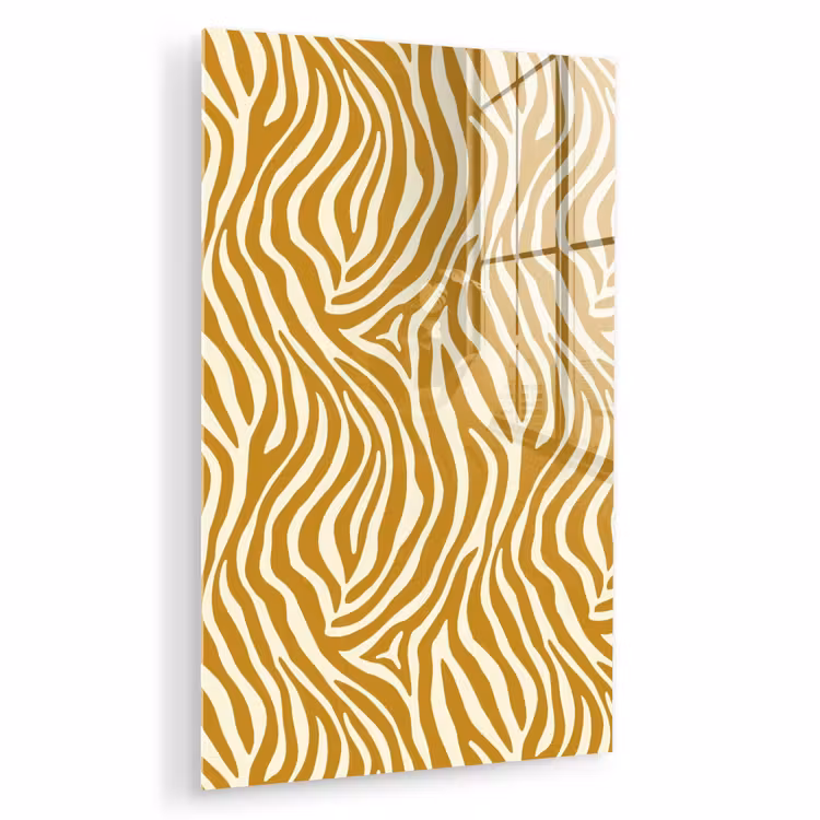 Glas schilderij - Zebra - Klassiek - Oker - Geel — 1