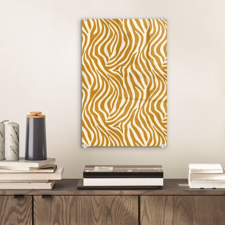 Glas schilderij - Zebra - Klassiek - Oker - Geel — 2
