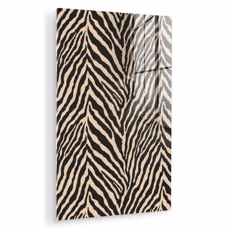 Glas schilderij - Zebra - Klassiek - Zwart — 1