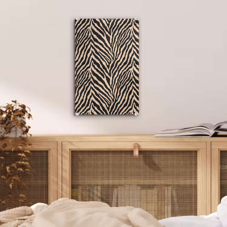 Glas schilderij - Zebra - Klassiek - Zwart — 5