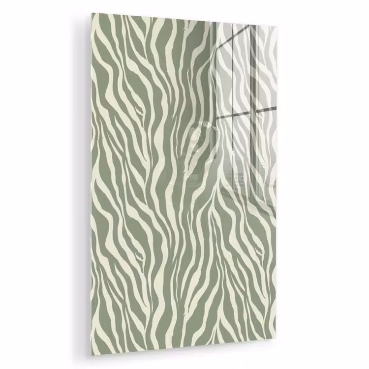 Glas schilderij - Zebra - Motief - Groen — 1