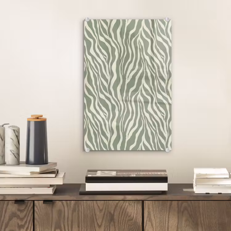 Glas schilderij - Zebra - Motief - Groen — 2