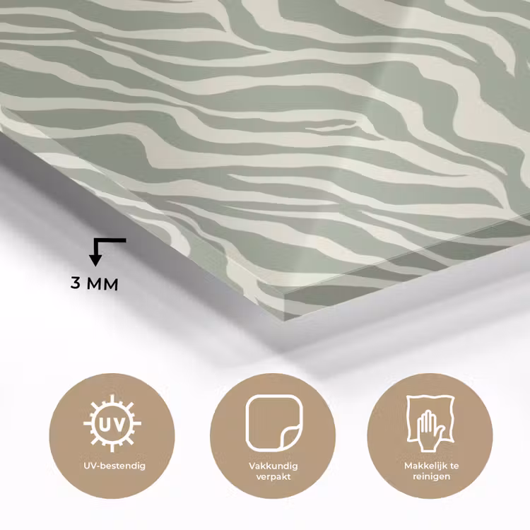 Glas schilderij - Zebra - Motief - Groen — 3