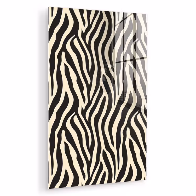 Glas schilderij - Zebra - Print - Klassiek - Zwart — 1
