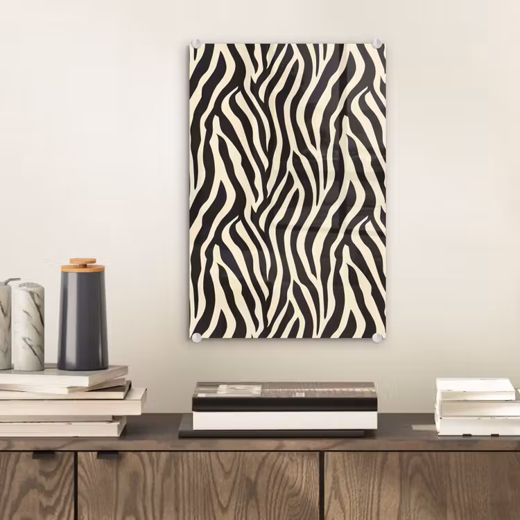 Glas schilderij - Zebra - Print - Klassiek - Zwart — 2