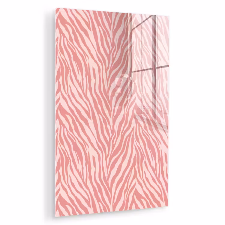 Glas schilderij - Zebra - Print - Roze — 1