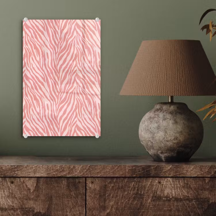 Glas schilderij - Zebra - Print - Roze — 4