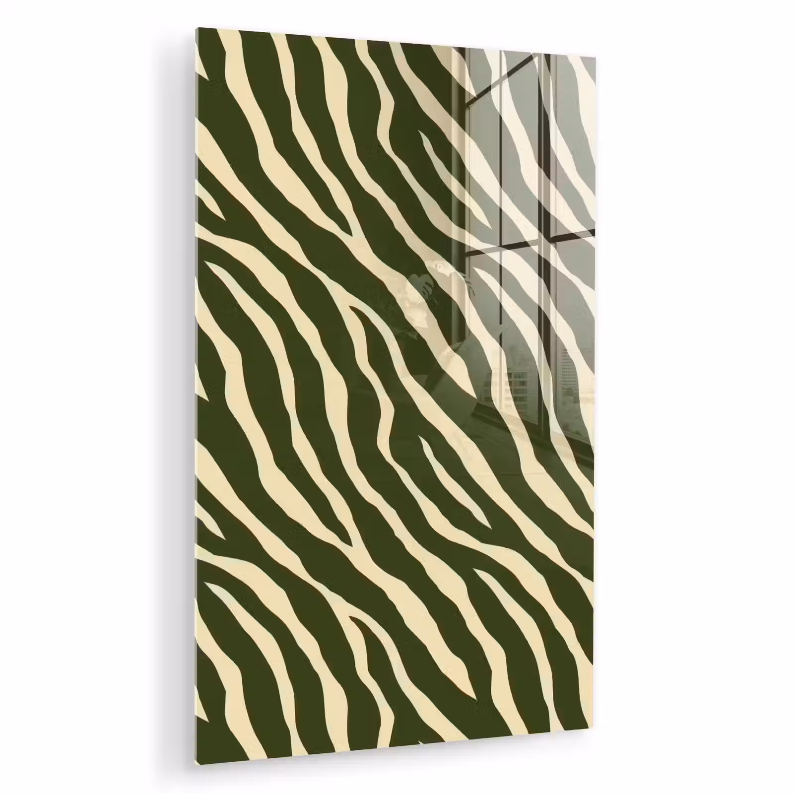 Glas schilderij - Zebra - Patroon - Groen — 1