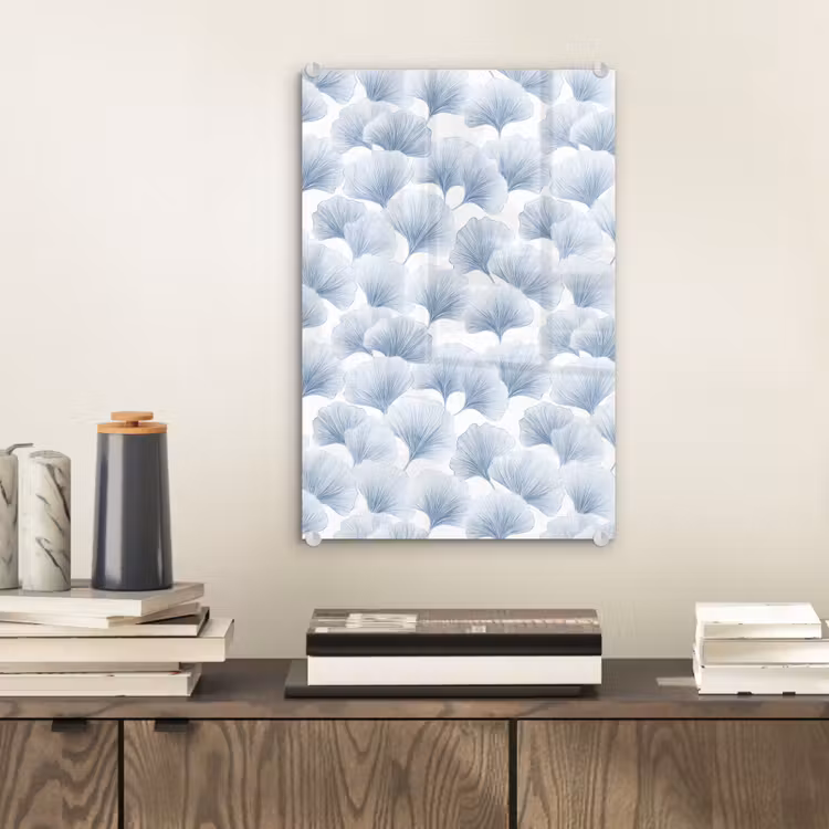Glas schilderij - Waaier - Modern - Blauw — 2