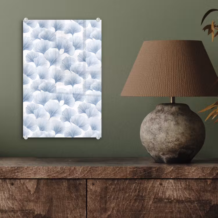 Glas schilderij - Waaier - Modern - Blauw — 4