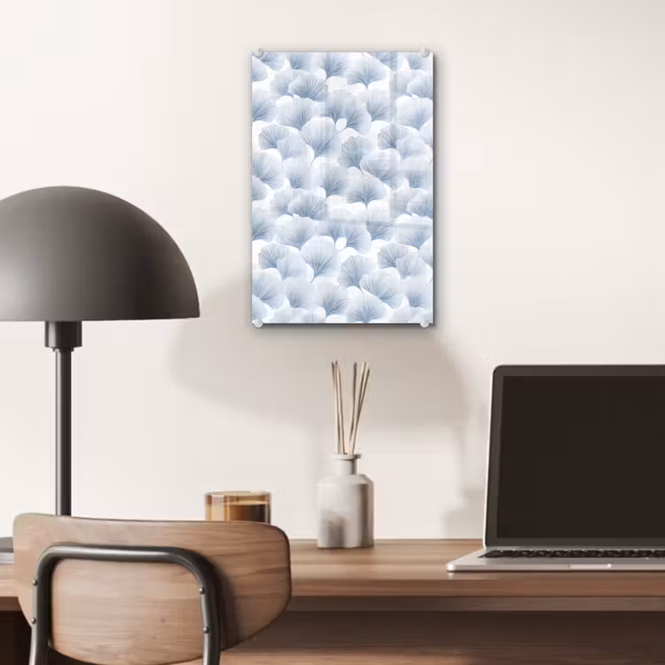 Glas schilderij - Waaier - Modern - Blauw — 7