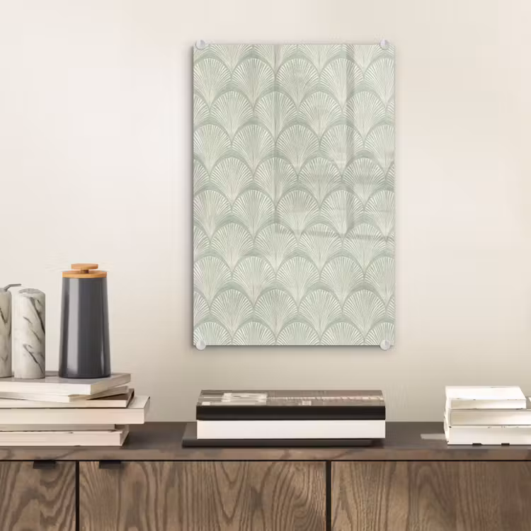 Glas schilderij - Waaiers - Patroon - Groen — 2