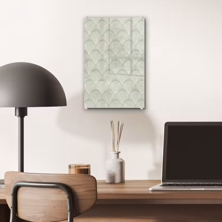 Glas schilderij - Waaiers - Patroon - Groen — 7