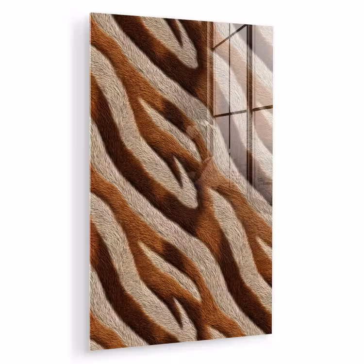 Glas schilderij - Zebra - Bruin - Patroon — 1